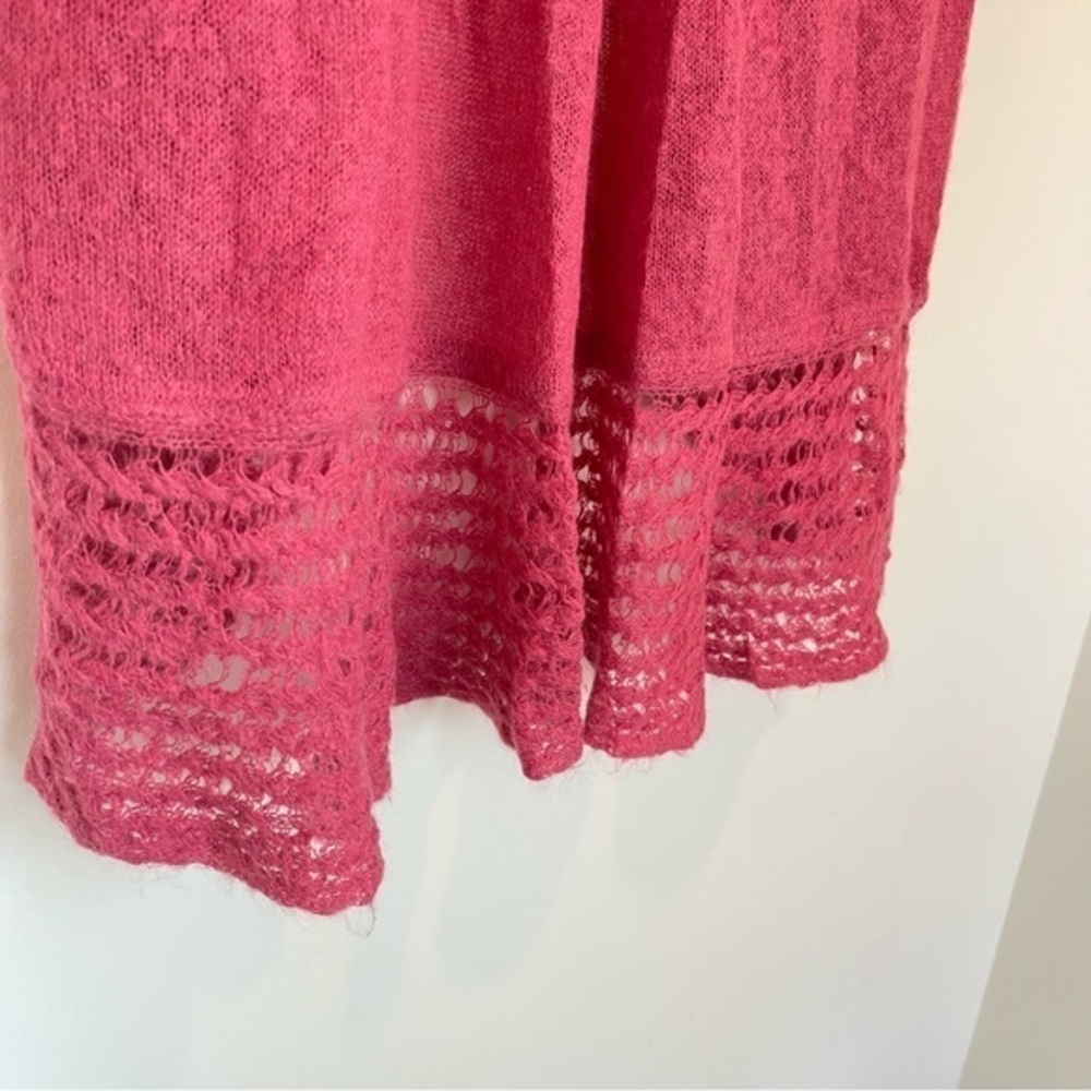 Vintage Y2K Moda International Mohair Blend Long Duster Ruffled Cardigan, Size M - Picture 6 of 10